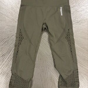 Gymshark Energy Seamless Cropped Olive Leggings